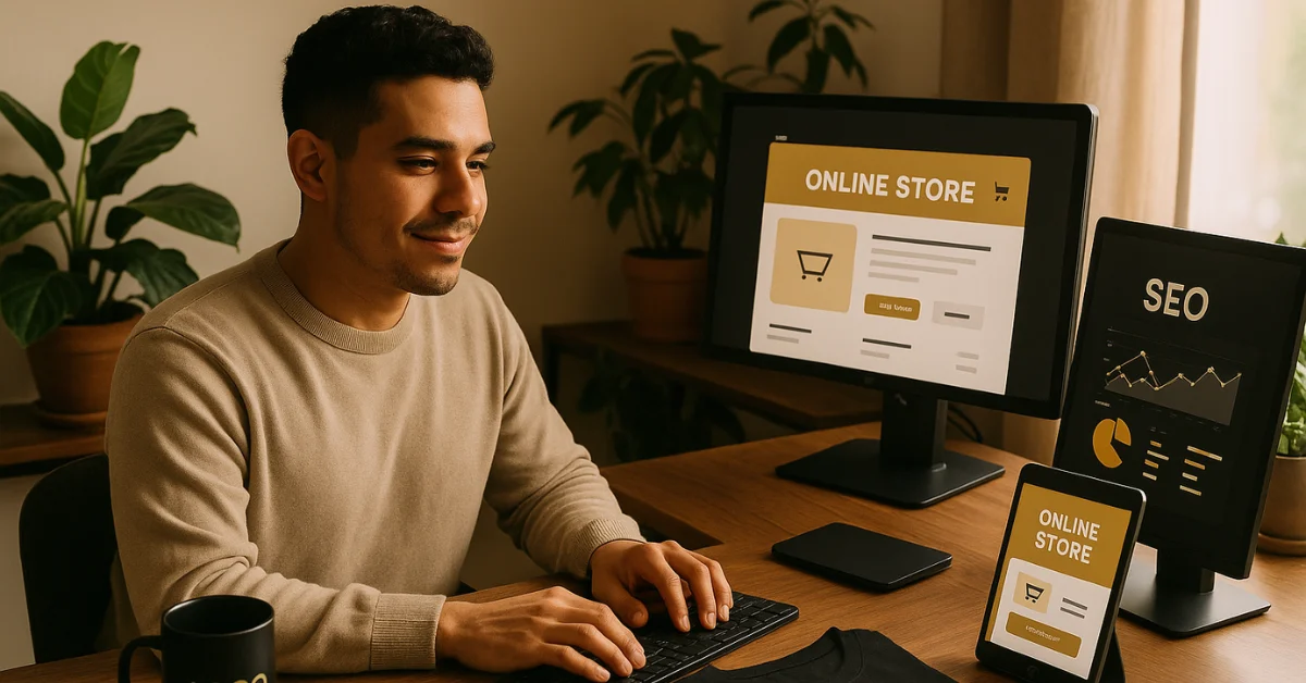 Imagen de creación de una tienda como modelo de negocio rentable con poca inversión