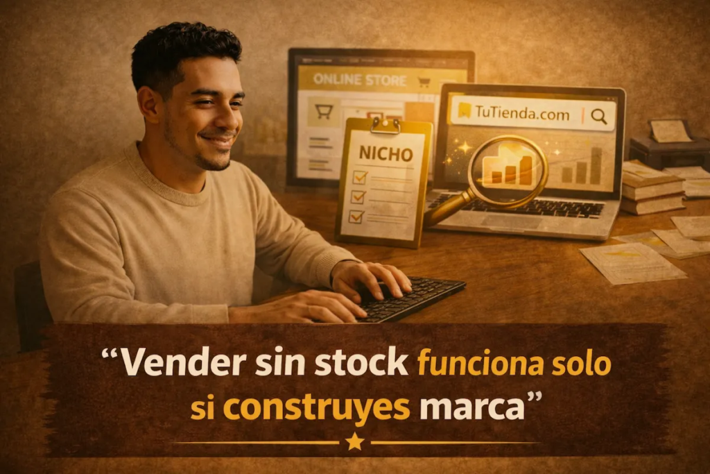 Imagen con la frase, vender en internet solo funciona si se construye marca