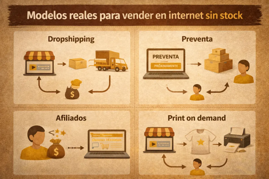Infografia sobr elos modelos para vender en opshipping o sin stok